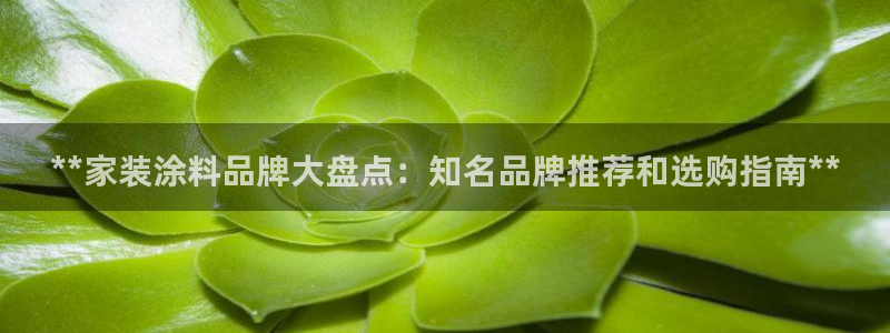和记注册有什么送的：**家装涂料品牌大盘点：知名品牌推荐和选购指南**