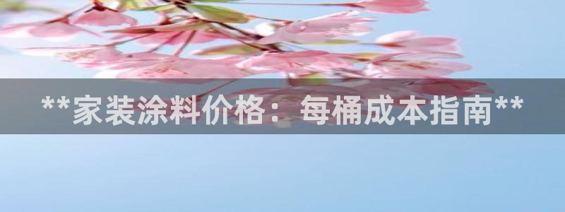 和记国际：**家装涂料价格：每桶成本指南**