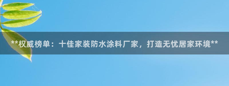 和记国际客服：**权威榜单：十佳家装防水涂料厂家，打造无忧居家环境**